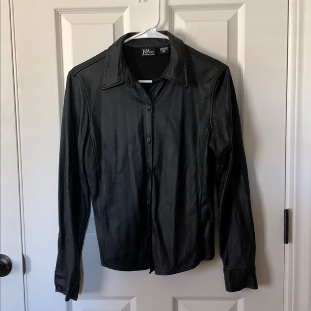 NY & Company LeatherLike Top